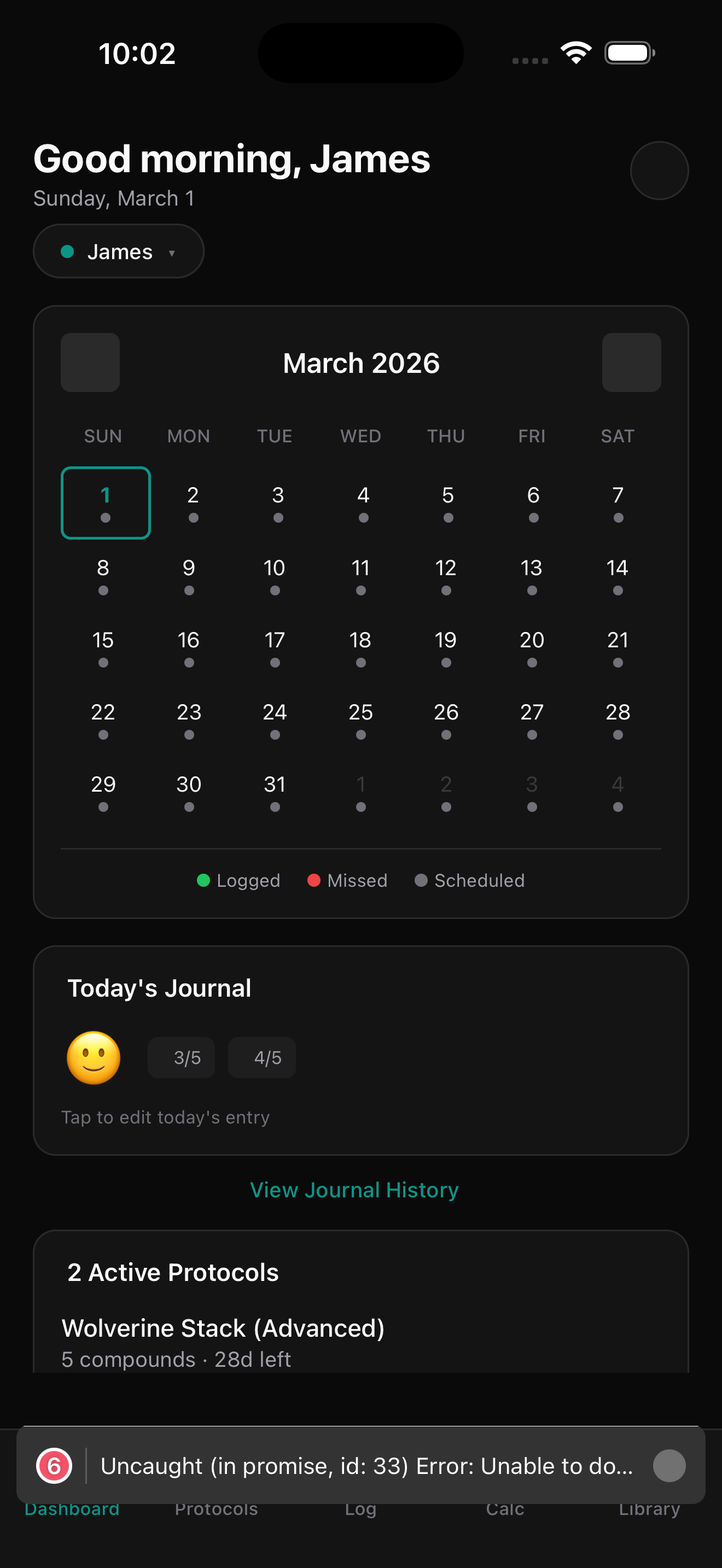 PeptideTrackr Dashboard